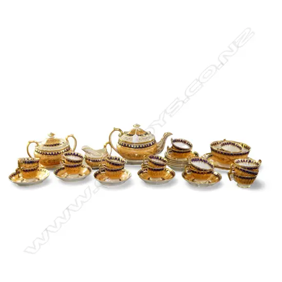 REGENCY TEA SET, SOME HAIRLINES & OLD STAPLE REPAIRS