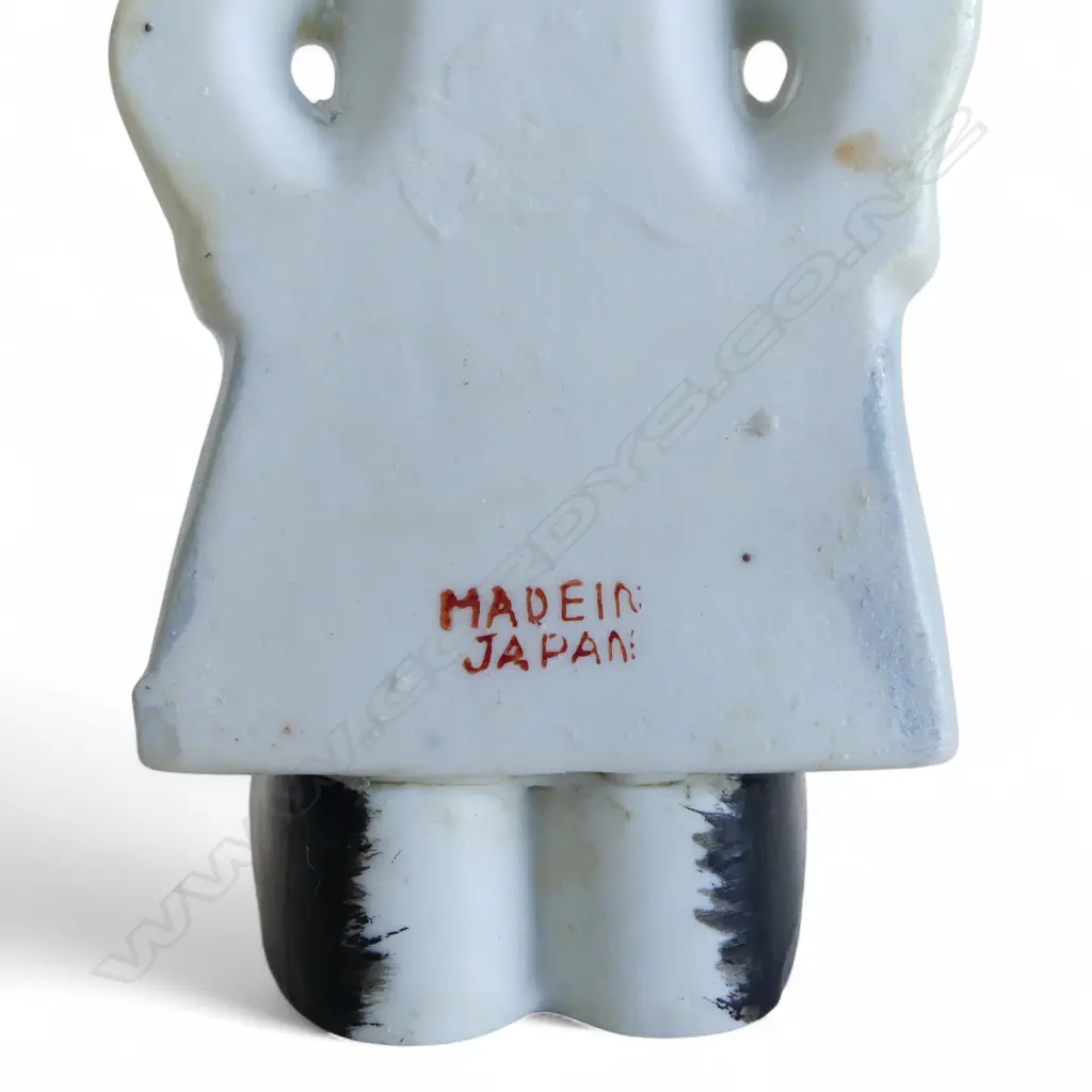 2 NOVELTY VINTAGE FLAT BACK TOOTH BRUSH HOLDERS: Dog w raised paw + Bus ? conductor. H's.150mm Image 1++