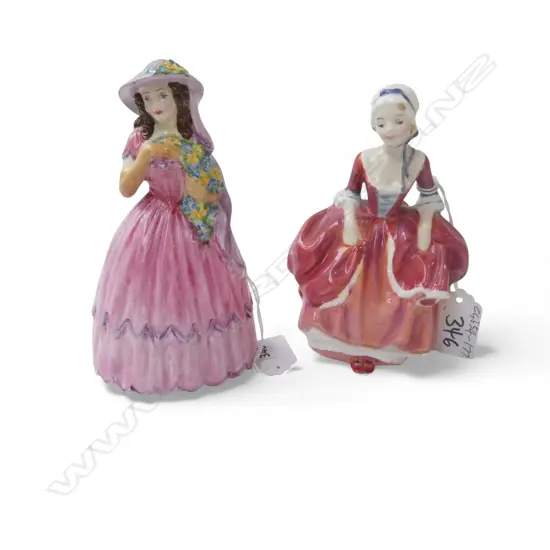 2 PORCELAIN FIGURINES; ROYAL DOULTON GOODY TWO SHOES, H.130mm & COALPORT ANNETTE, H.140mm