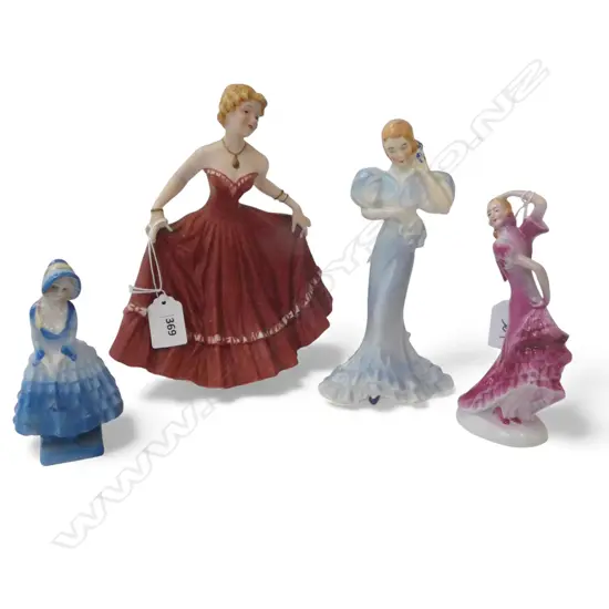 GROUP OF 4 CHINA FIGURINES H210 TALLEST 110MM SHORTEST