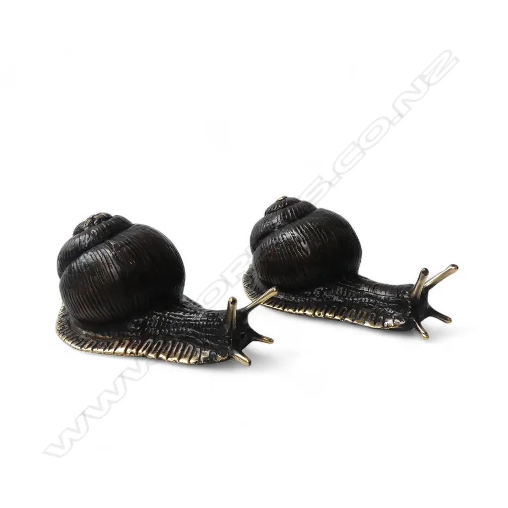 2 BRONZED SNAILS L.125mm Image 1++