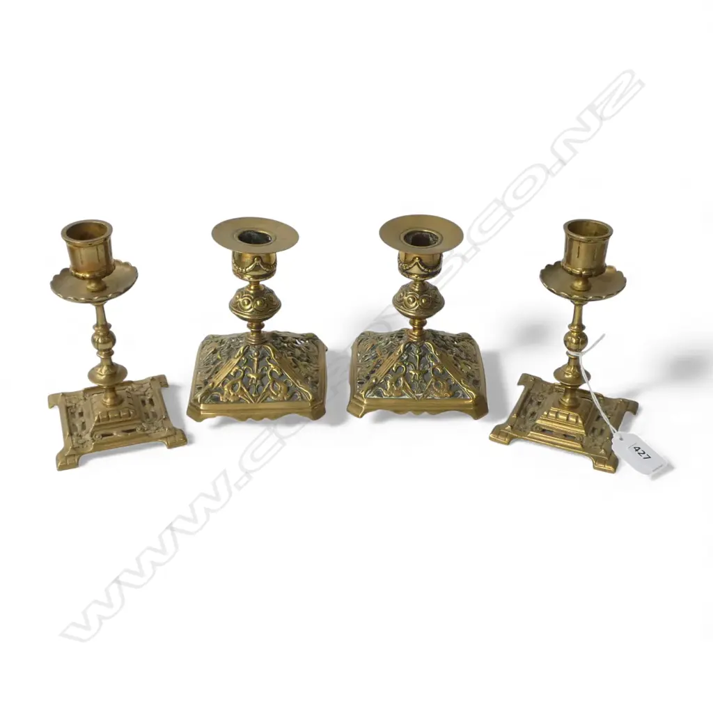 2 PRS BRASS CANDLESTICKS H.145mm Image 1++