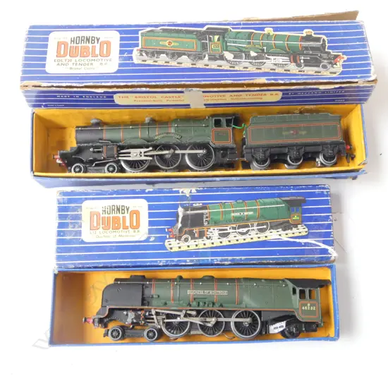 3 HORNBY DUBLO LOCOMOTIVES; BOXED: DUCHESS OF MONTROSE & BRISTOL CASTLE