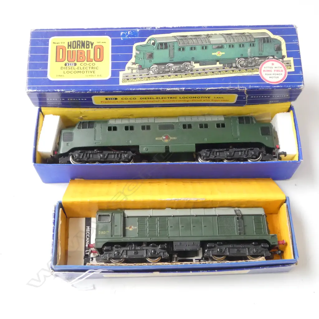 3 HORNBY DUBLO DIESEL-ELECTRIC LOCOMOTIVES; BOXED: 3232 CO-CO & L30 1000 BO-BO Image 1++