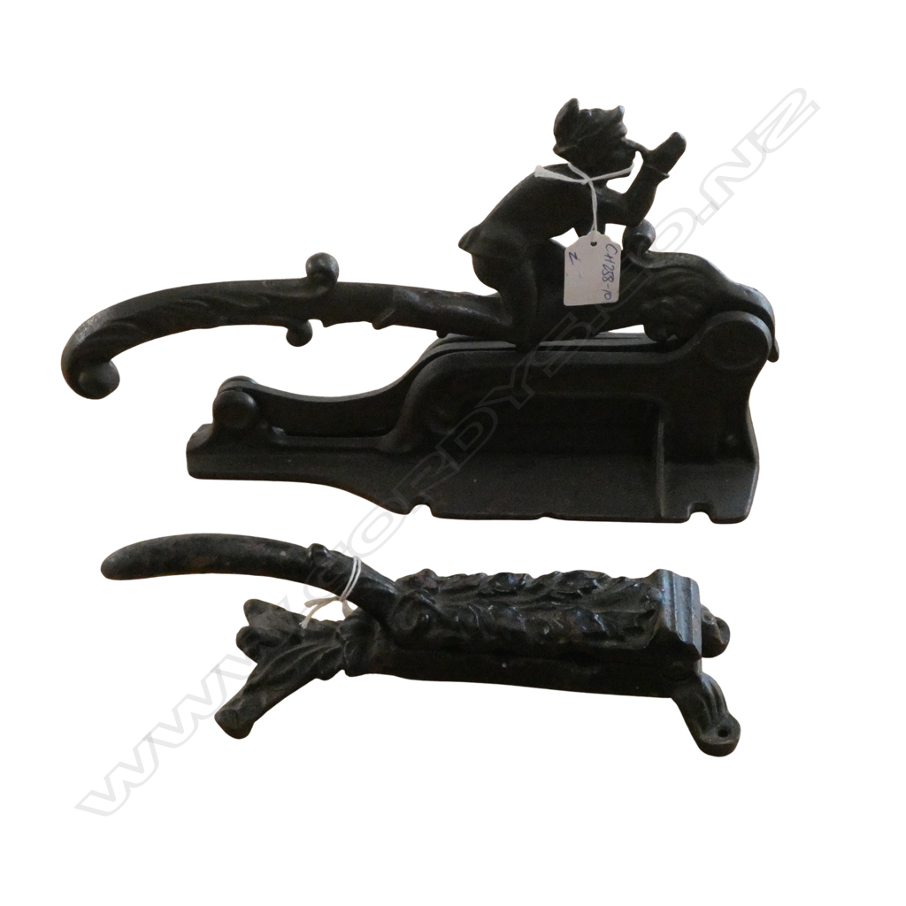 CAST IRON BRIGHTON FIGURAL TOBACCO CUTTER 'THE IMP' + DECORATIVE CORK PRESS - CAST IRON Image 1++