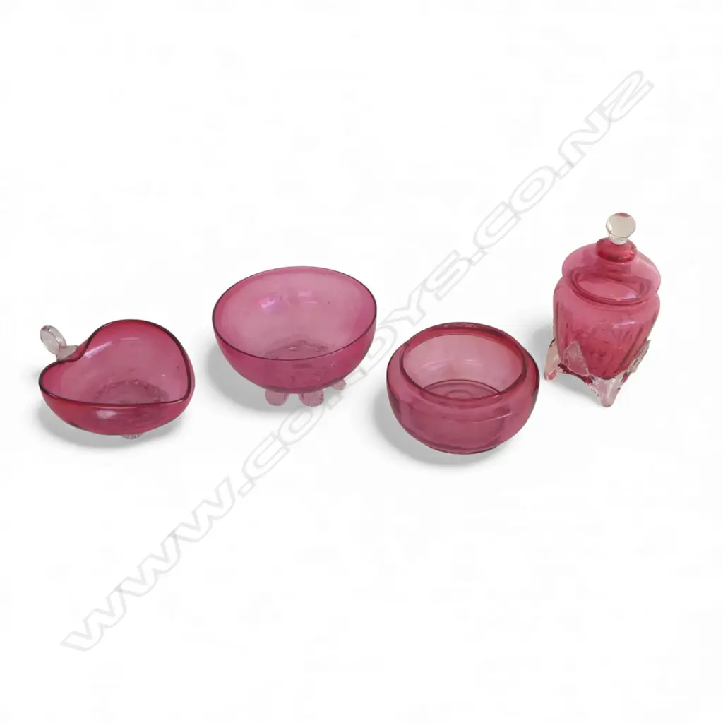 4 PCES CRANBERRY / RUBY GLASS H.165mm Image 1++