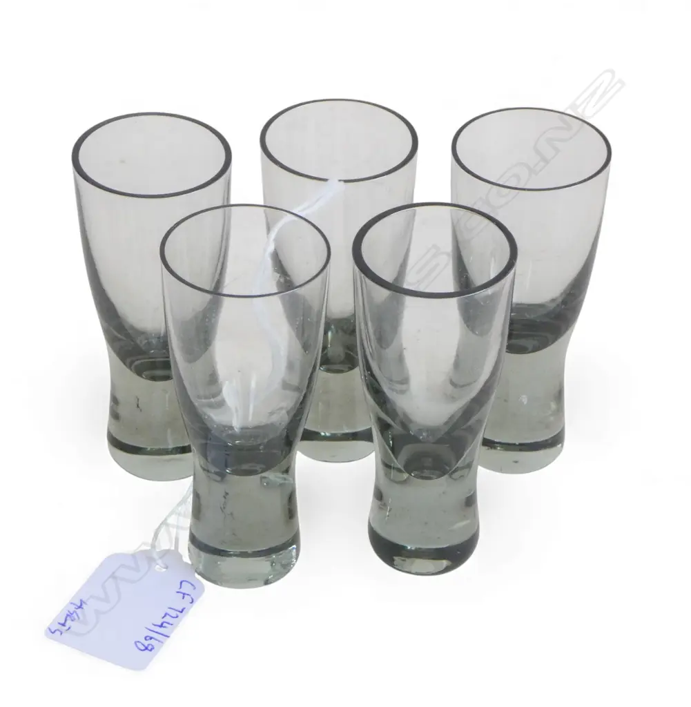 4 SETS MIDCENTURY COLOURED GLASSES H180MM TALLEST Image 1++