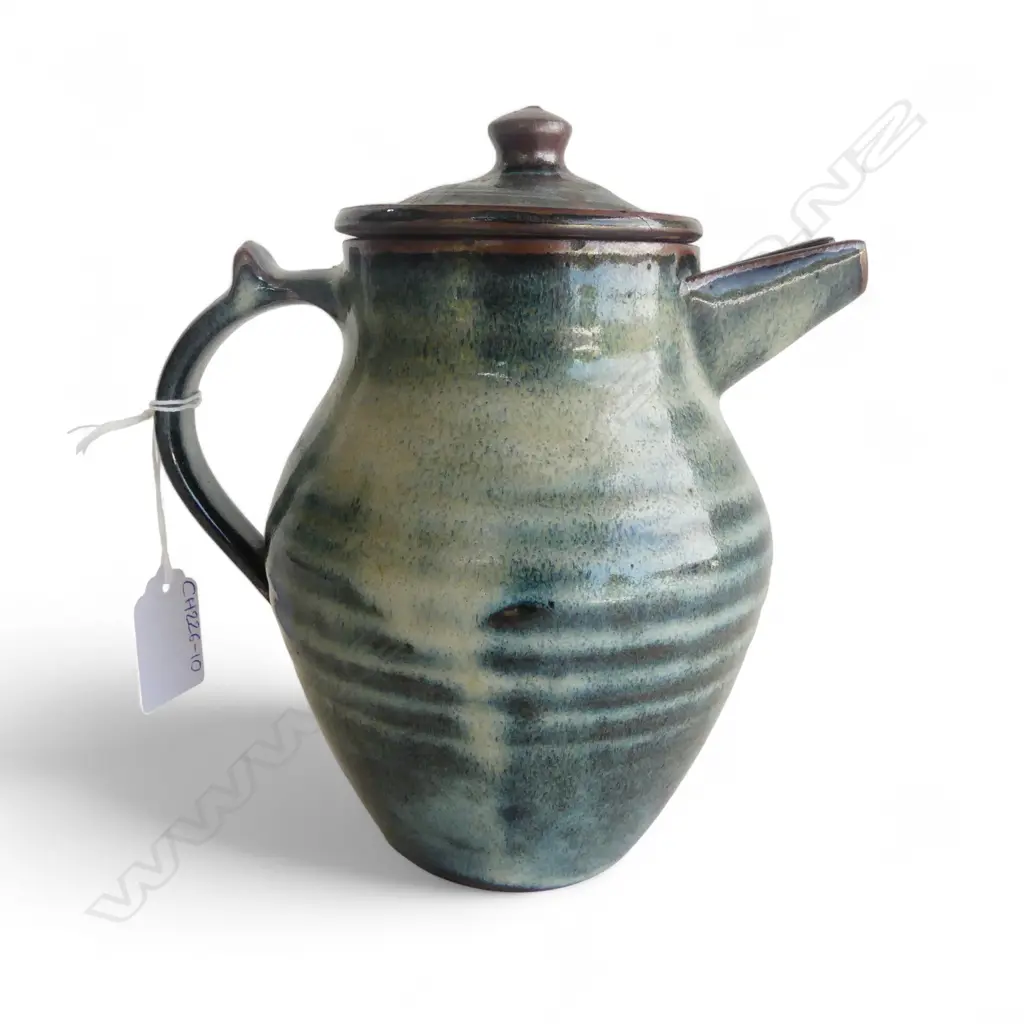 EARLY PETER STITCHBURY ABUJA PERIOD LIDDED COFFEE POT double stamp, small crack to rim and lid Image 1++