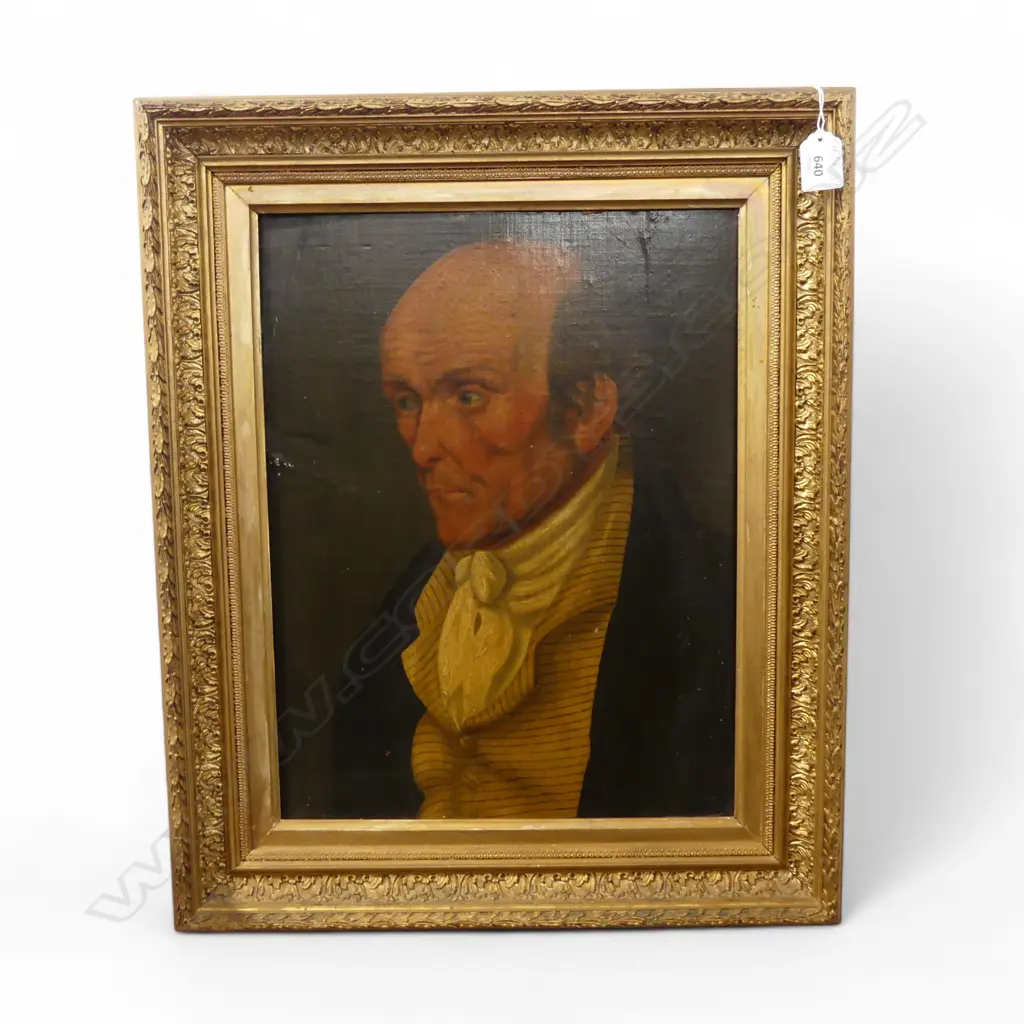 ANTIQUE FRAMED PORTRAIT OF A 19thC GENTLEMAN, ARTIST UNKNOWN, OIL ON BOARD, 410x315mm Image 1++