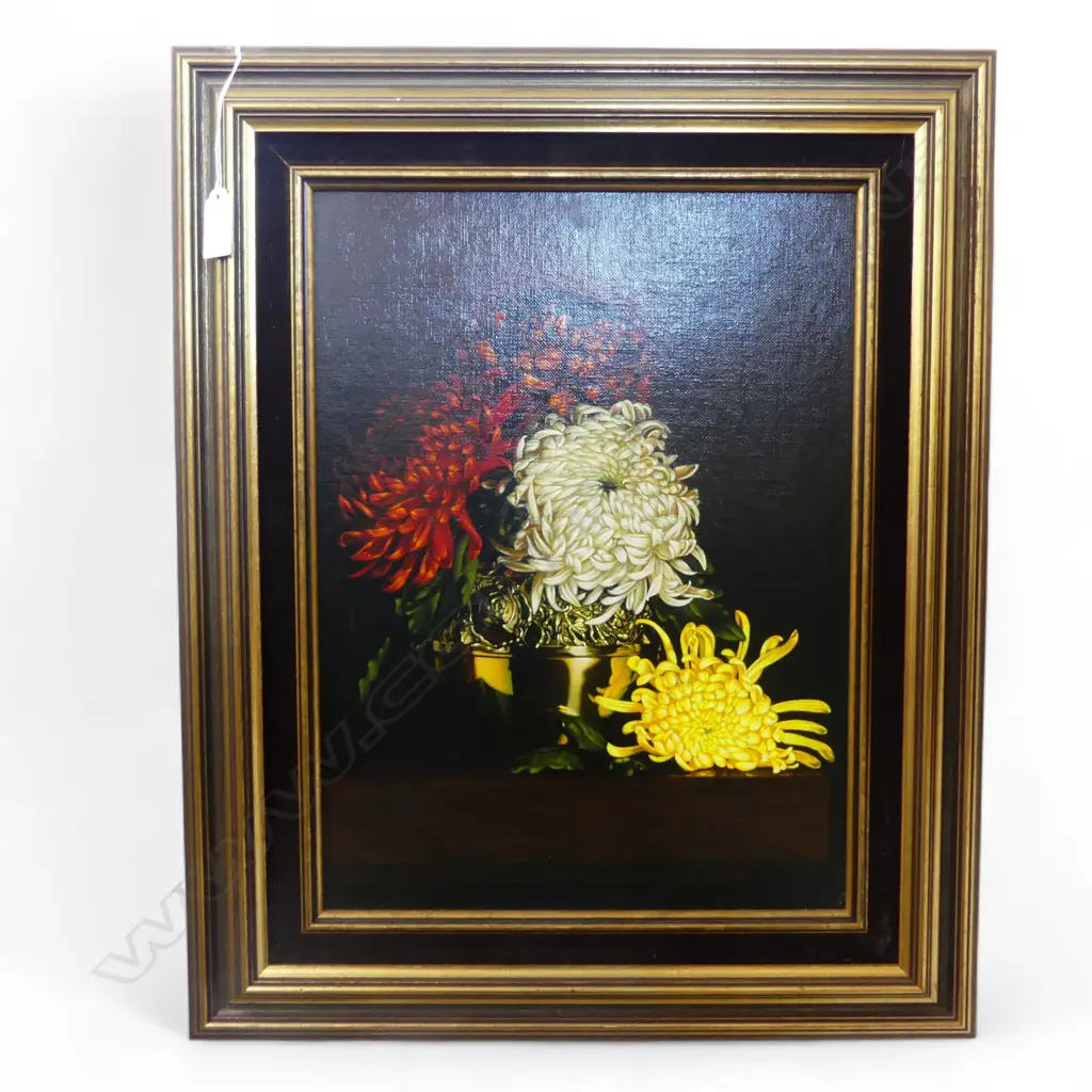 GILT FRAMED OIL STILL LIFE SIGNED HOOKKER H400 W290MM Image 1++