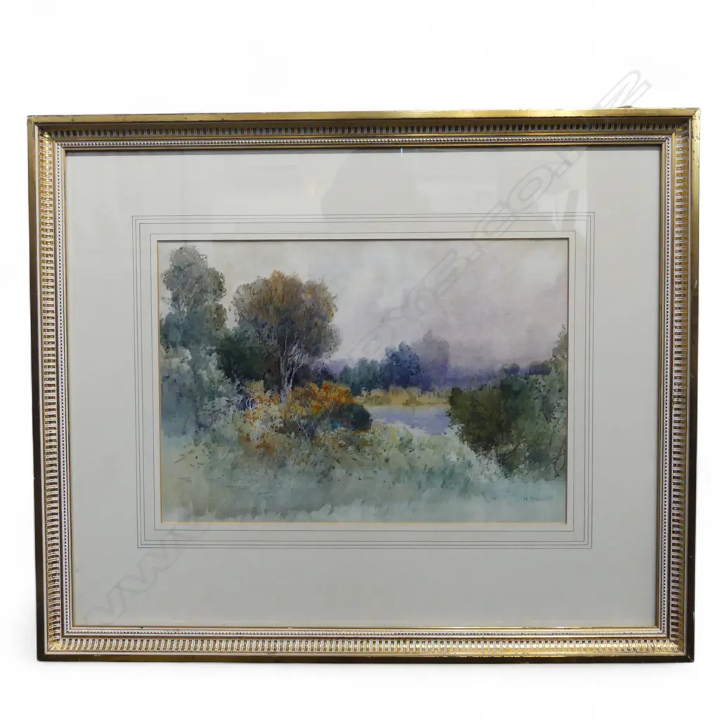 WALTER WRIGHT, UNTITLED LANDSCAPE, WATERCOLOUR, SIGNED, 235x240mm Image 1++