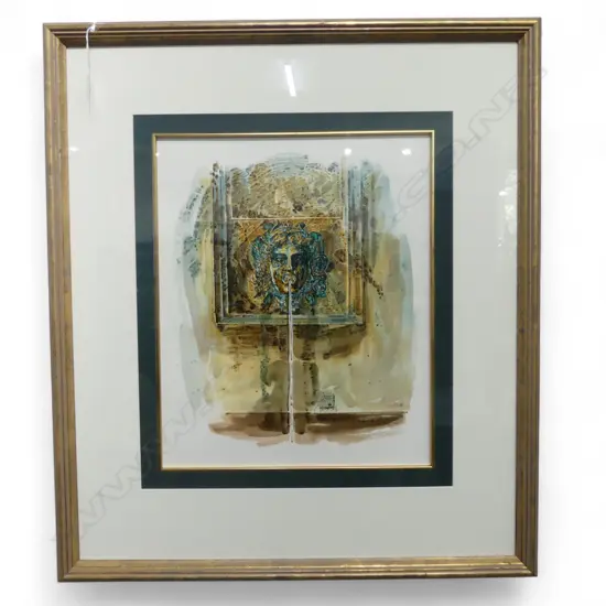 FRAMED W/C WATER FOUNTAIN BY JOHN BUCKLEY H500 W400MM