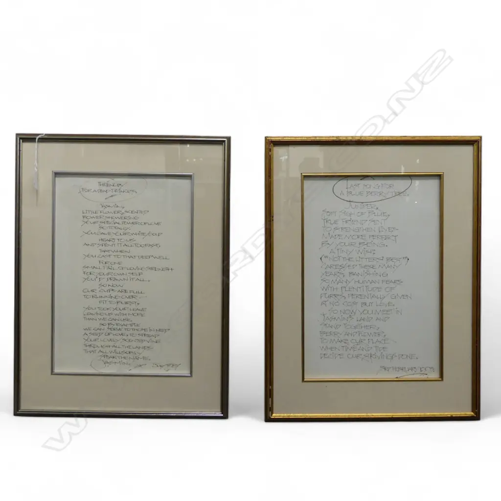 PR FRAMED POEMS BY JOHN BUCKLEY H400 W250MM Image 1++