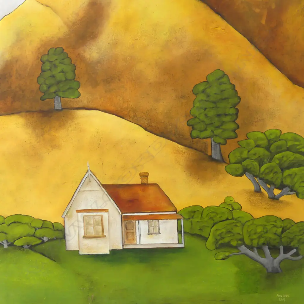 JON LEES, THE LOST HOUSE, ACRYLIC ON CANVAS,SIGNED 2019, SOME REPAIRS,910 X 610MM Image 1++