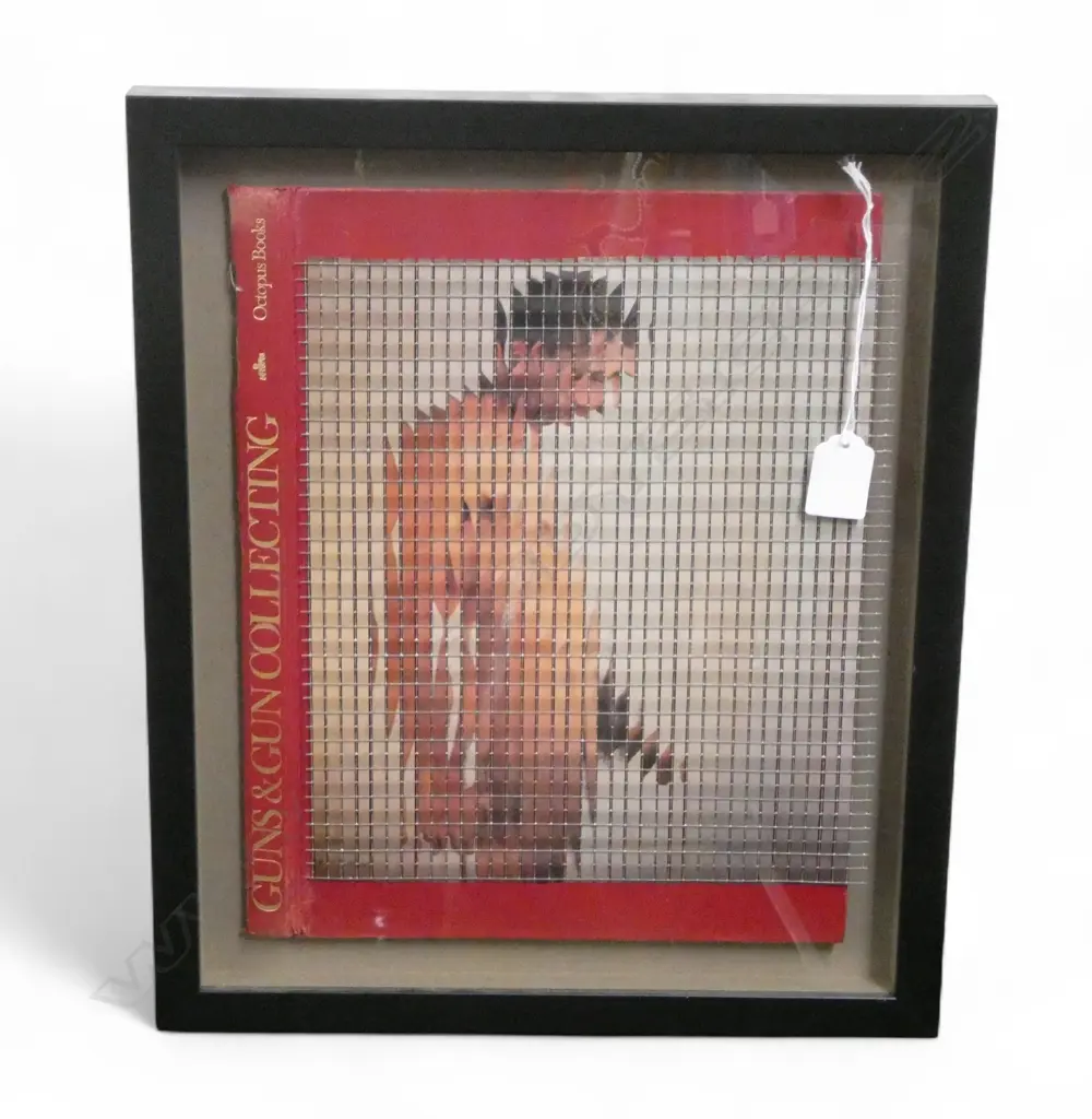 GEORGE HAJIAN; MALE NUDE 'GUNS & COLLECTING', MIXED MEDIA 360x300mm Image 1++