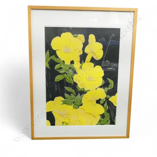 ARTIST UNKNOWN, FLORAL STILL LIFE, PASTEL?, 875x490mm