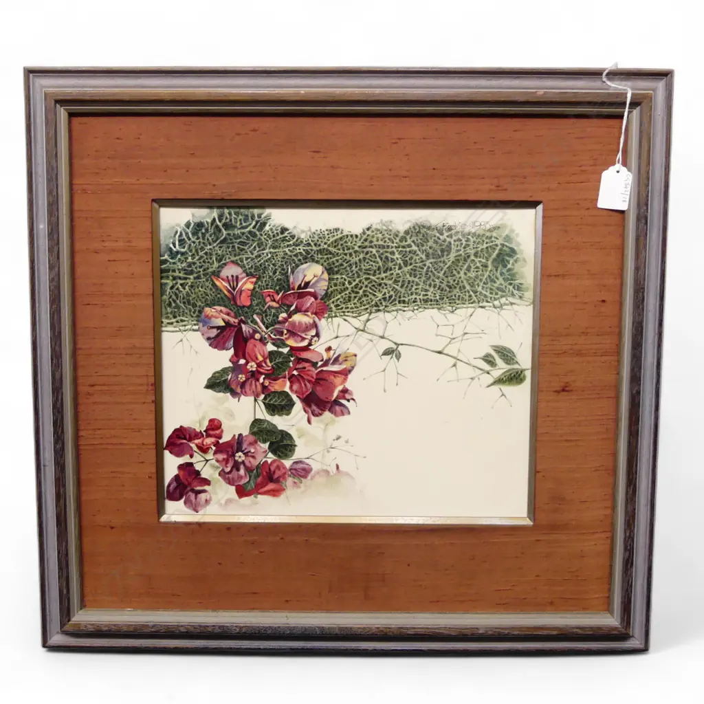 FRAMED OIL ON CANVAS FLOWERS SIGNED JOHN BUCKLEY H270 W320MM Image 1++