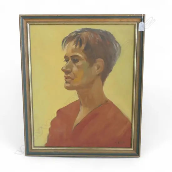 CHARLES ROSE (1921-2017) MALE PORTRAIT, OIL ON BOARD 545X445mm, SIGNED