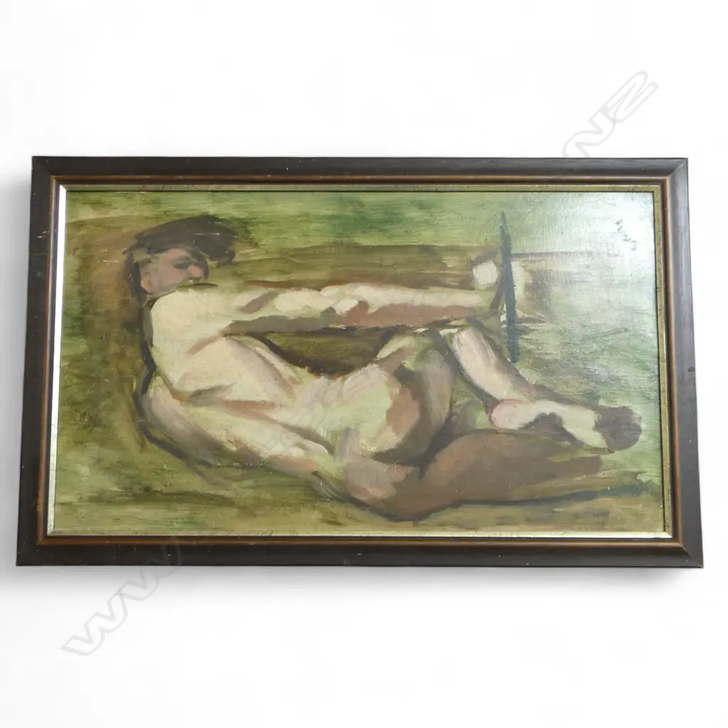 CHARLES ROSE (1921-2017) 'MALE BACK' OIL ON BOARD 710x400mm, SIGNED Image 1++