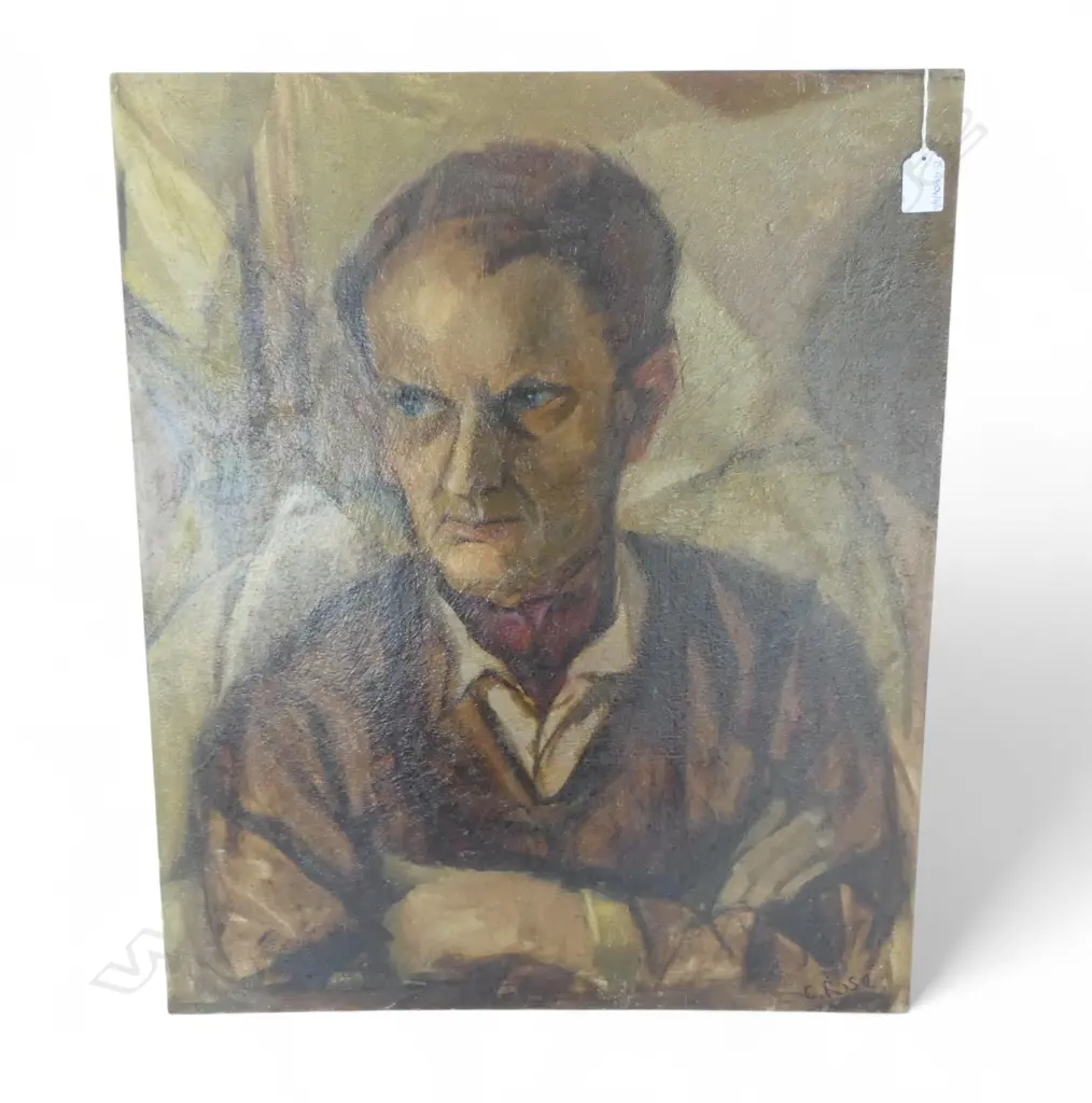 CHARLES ROSE (1921-2017) PORTRAIT OF A MAN CROSSING HIS ARMS, OIL ON BOARD 610x510mm SIGNED Image 1++