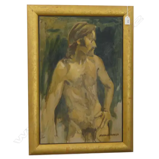 BARRY ROSS SMITH (b. 1964), 'No 2D NUDE I' OIL ON BOARD, SIGNED & DATED '95 545x360mm