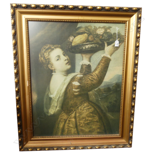 TITIAN, GIRL WITH A PLATTER OF FRUIT (c.1555), PRINT 705x560mm