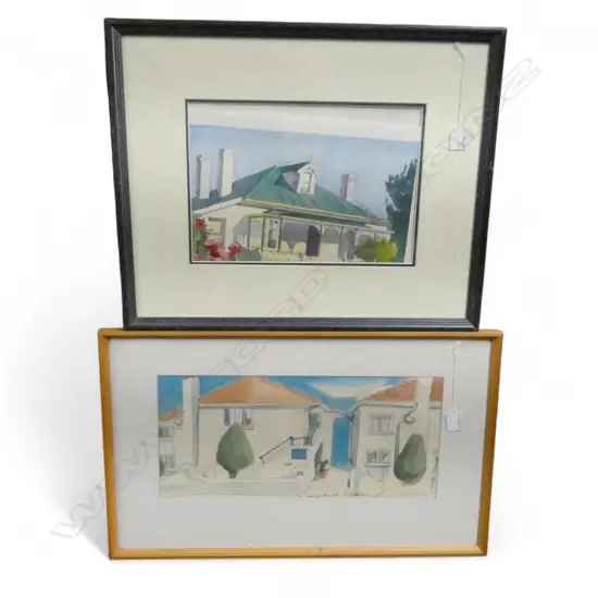 2 WCs; KATHY VEEN VILLA 220x320mm, LUCILLE CRANWELL (b. 1945) ST GEORGES BAY RD PARNELL 205x440mm '81