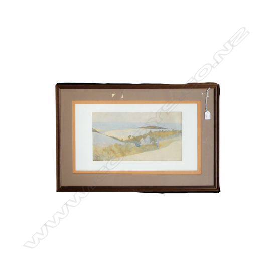 CHARLES WILLIAM FOSTER (1840-1920), COASTAL LANDSCAPE WC, 210x390mm, SIGNED