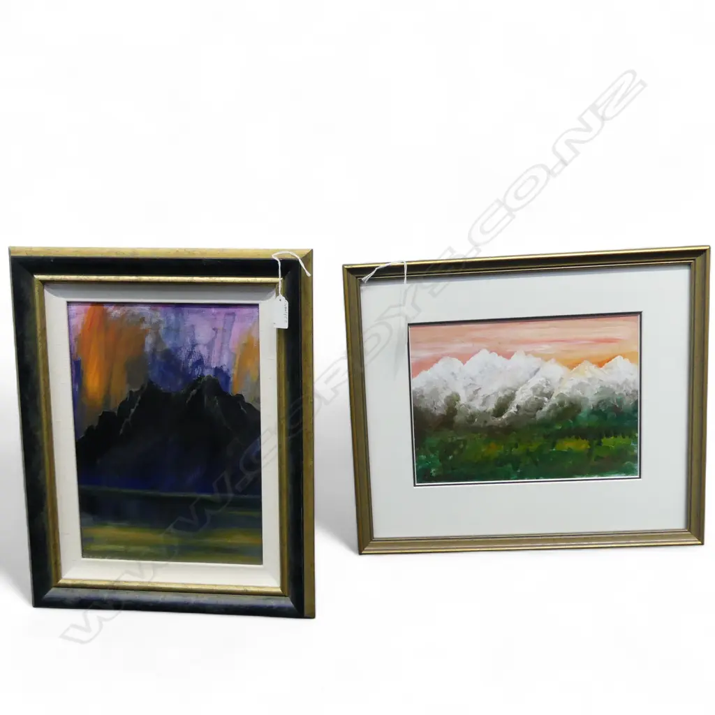 2 FRAMED ARTWORKS MOUNTAIN SCENES  320X220MM Image 1++