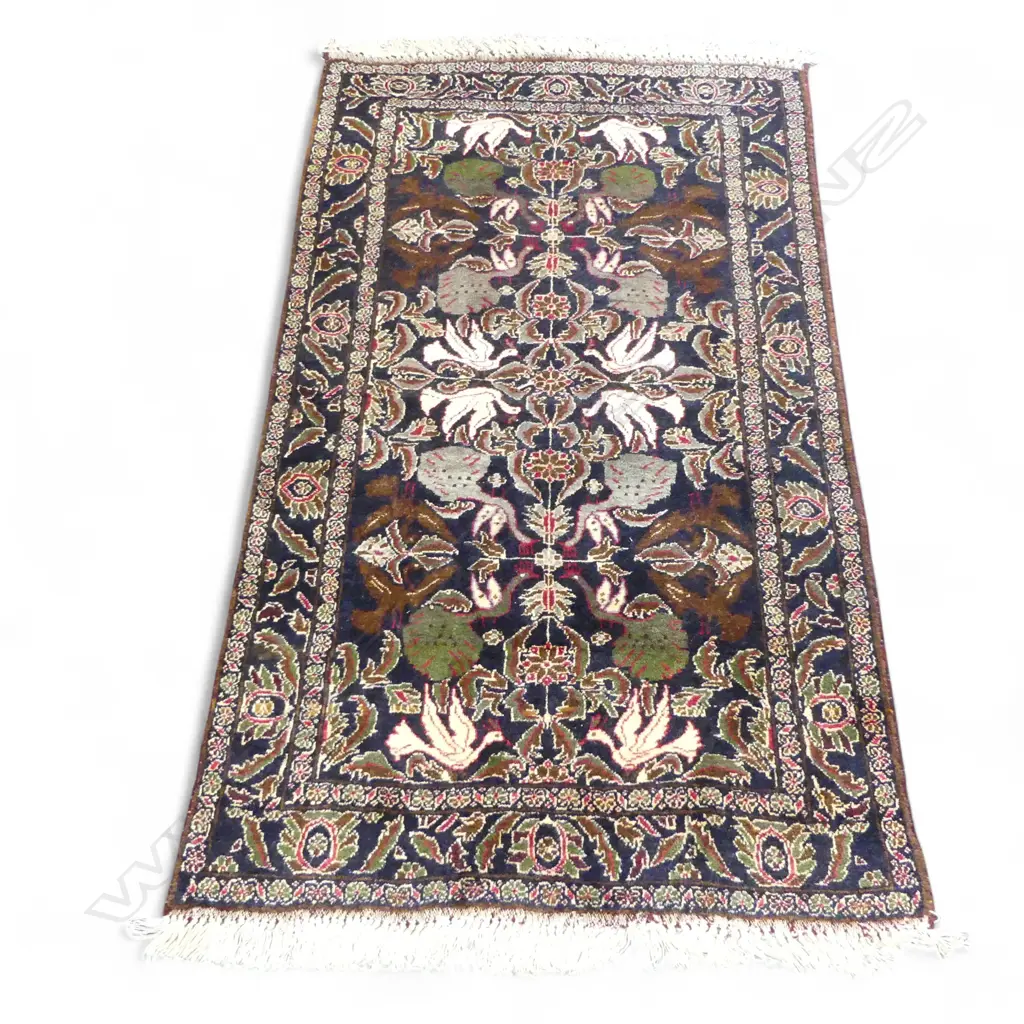 HAND KNOTTED ALL WOOL PERSIAN BIRD OF PARADISE RUG 1830x990mm Image 1++