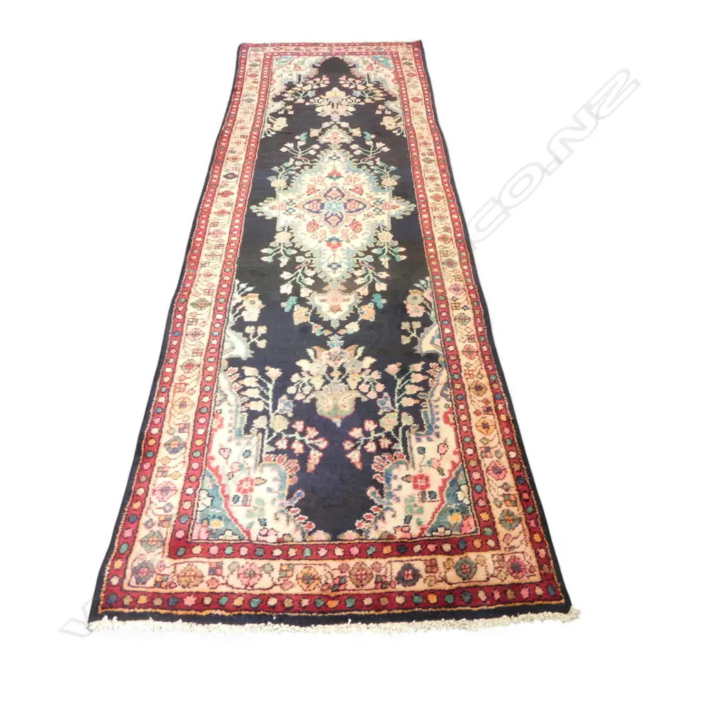 IRANIAN HAMADAN HAND KNOTTED WOOL PILE RUNNER some faults 3200x1000mm Image 1++