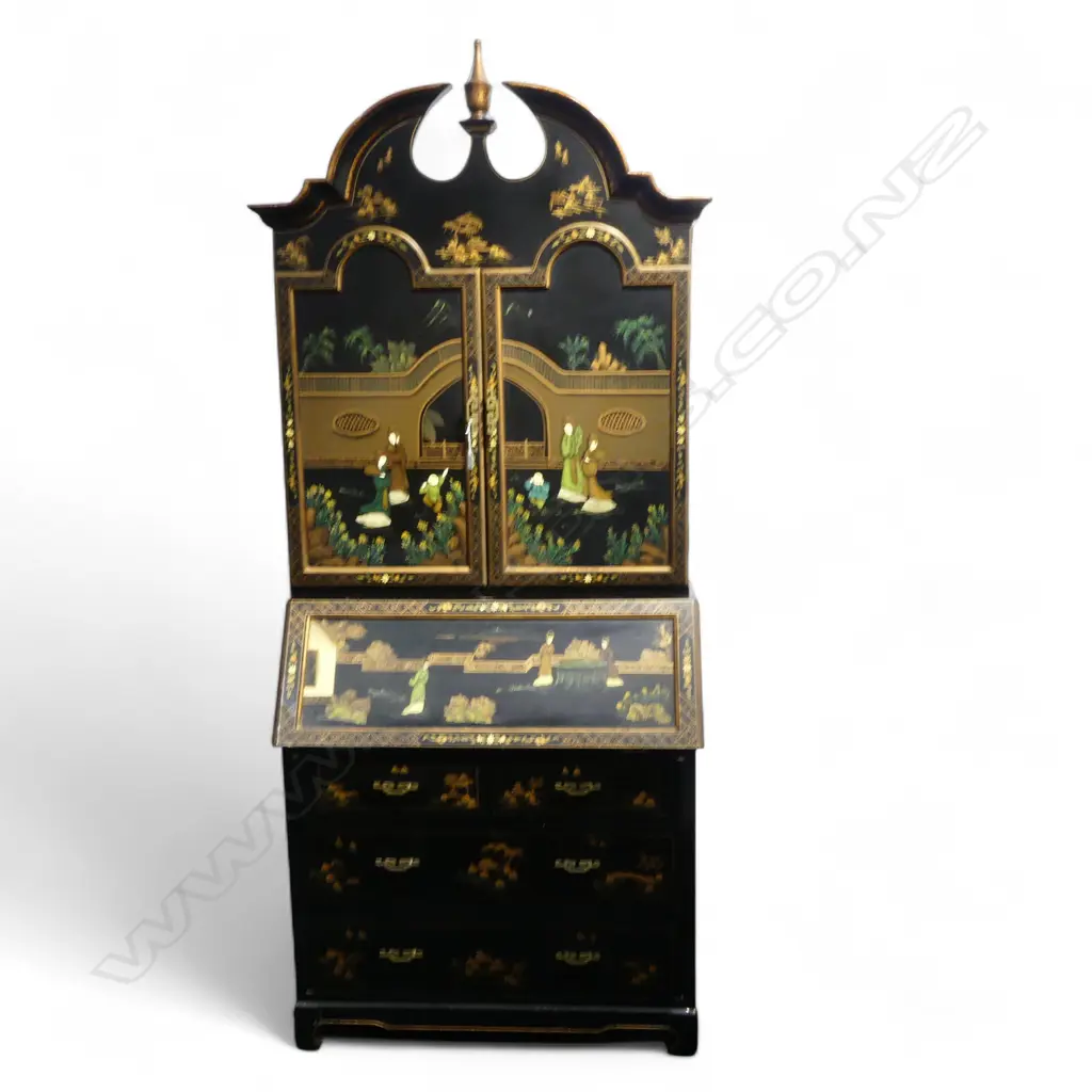 GEORGIAN STYLE CABINET w. CHINOISERIE DECORATION 965x440x2300mm Image 1++