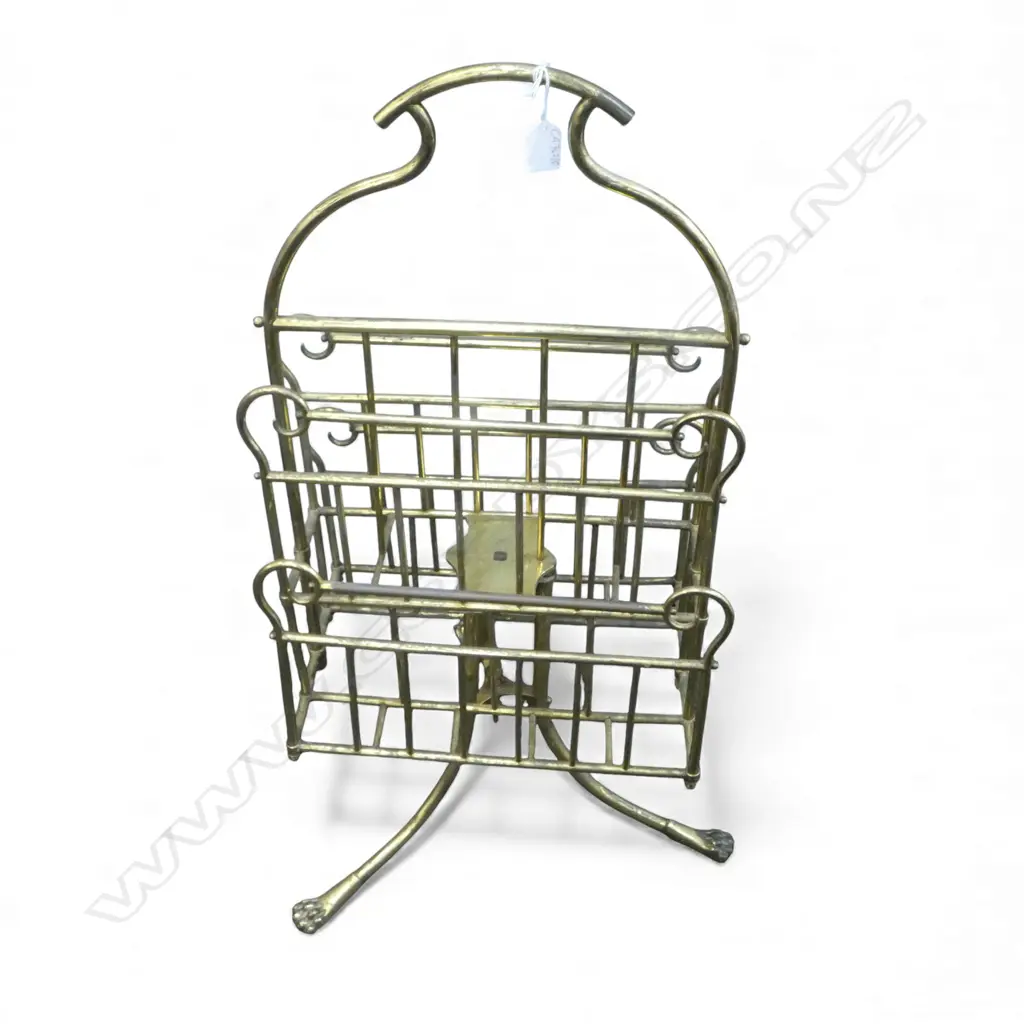 BRASS MAGAZINE RACK ON TRIPOD BASE H.835mm  Image 1++