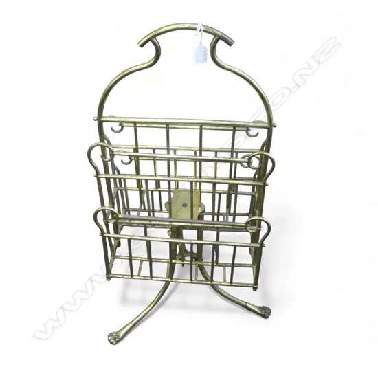 BRASS MAGAZINE RACK ON TRIPOD BASE H.835mm 