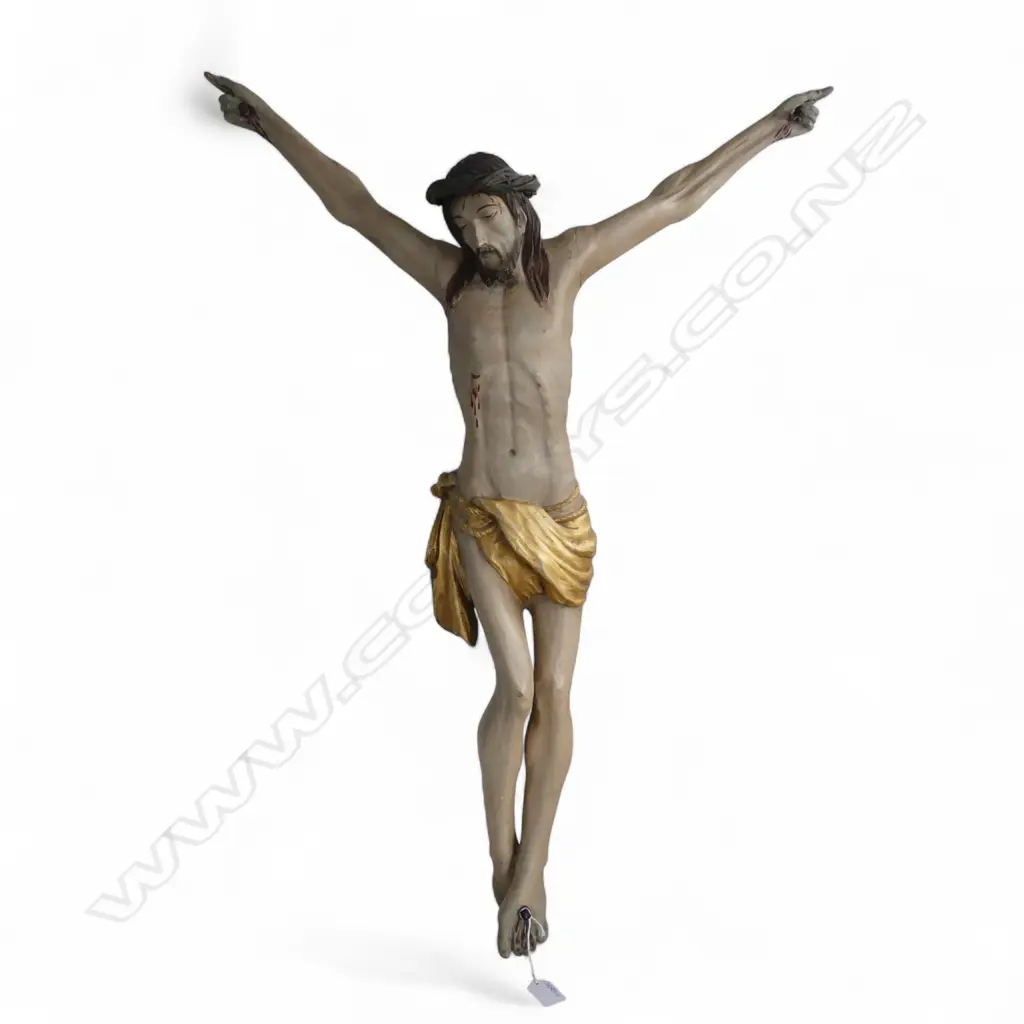 20thC LARGE DECORATIVE EUROPEAN CARVED CORPUS CHRISTI 855x655mm some old repairs Image 1++