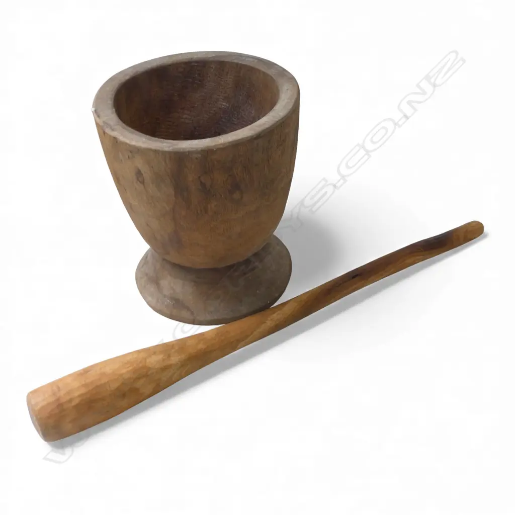 LARGE WOOD MORTAR & PESTLE L.820mm Image 1++