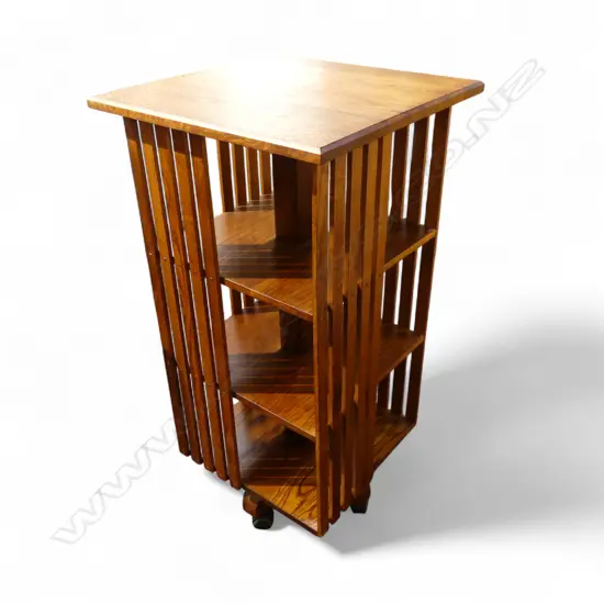 OAK TALL REVOLVING STYLE BOOKCASE 580x580x1140mm