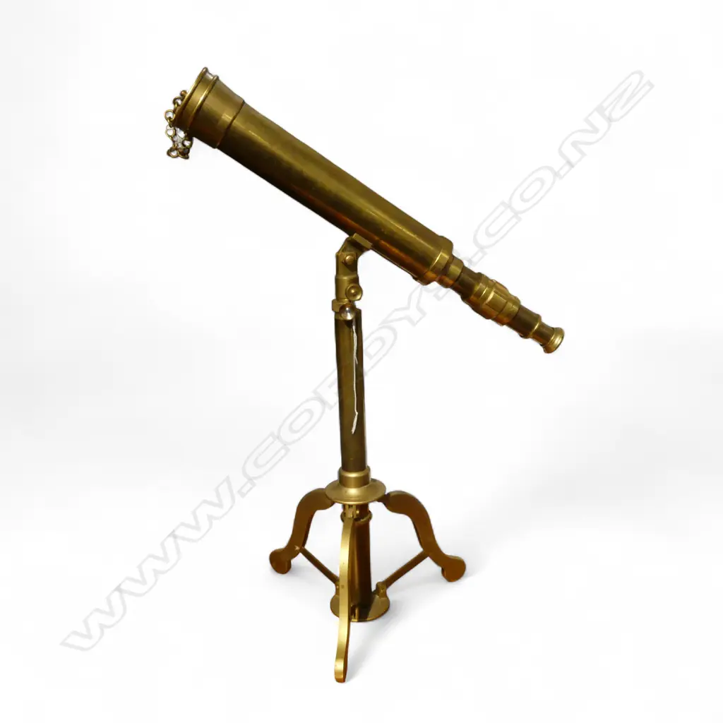 BRASS TELESCOPE ON TRIPOD STAND H.510mm Image 1++
