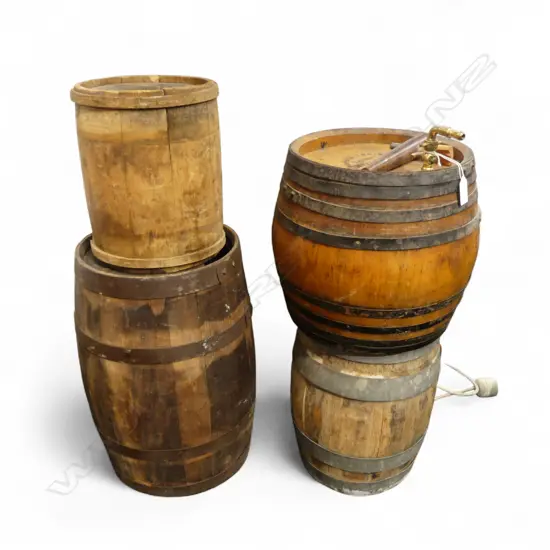 4 WOODEN BARRELS H.440mm