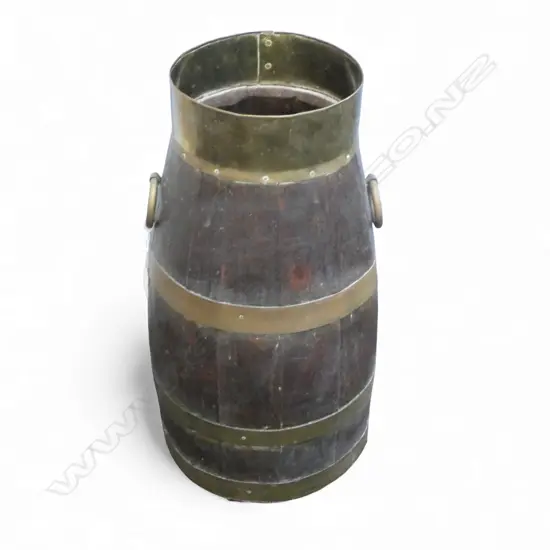 OAK BARREL w. BRASS TRIM H.500mm