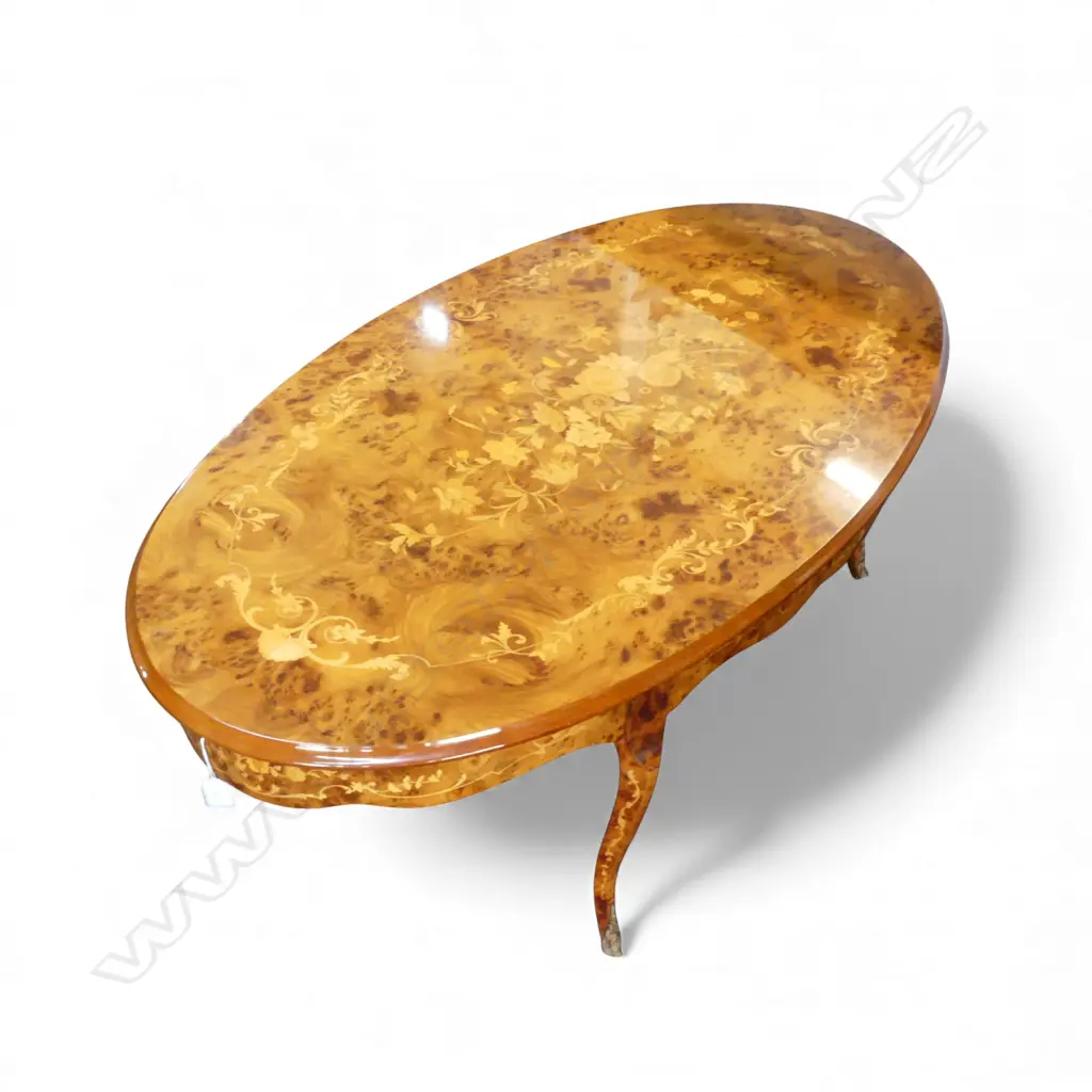 LG INLAID OVAL COFFEE TABLE 1500x770x510mm Image 1++