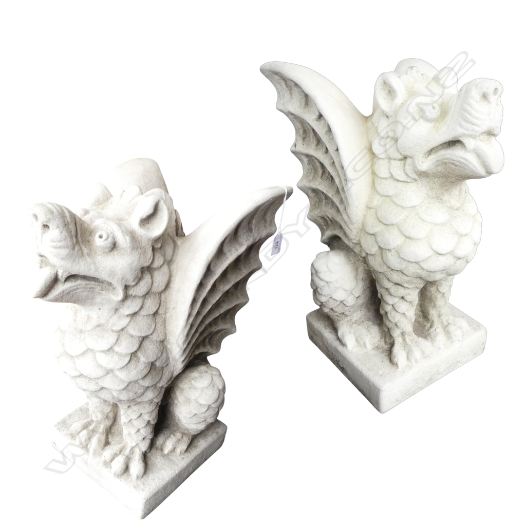 PR CONCRETE WINGED GRIFFINS by H.G.C ENGLAND H.535mm Image 1++