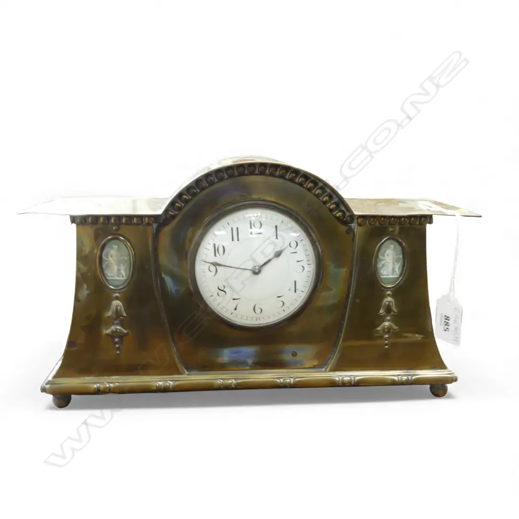 ANTIQUE METAL MANTEL CLOCK W.315mm Image 1++