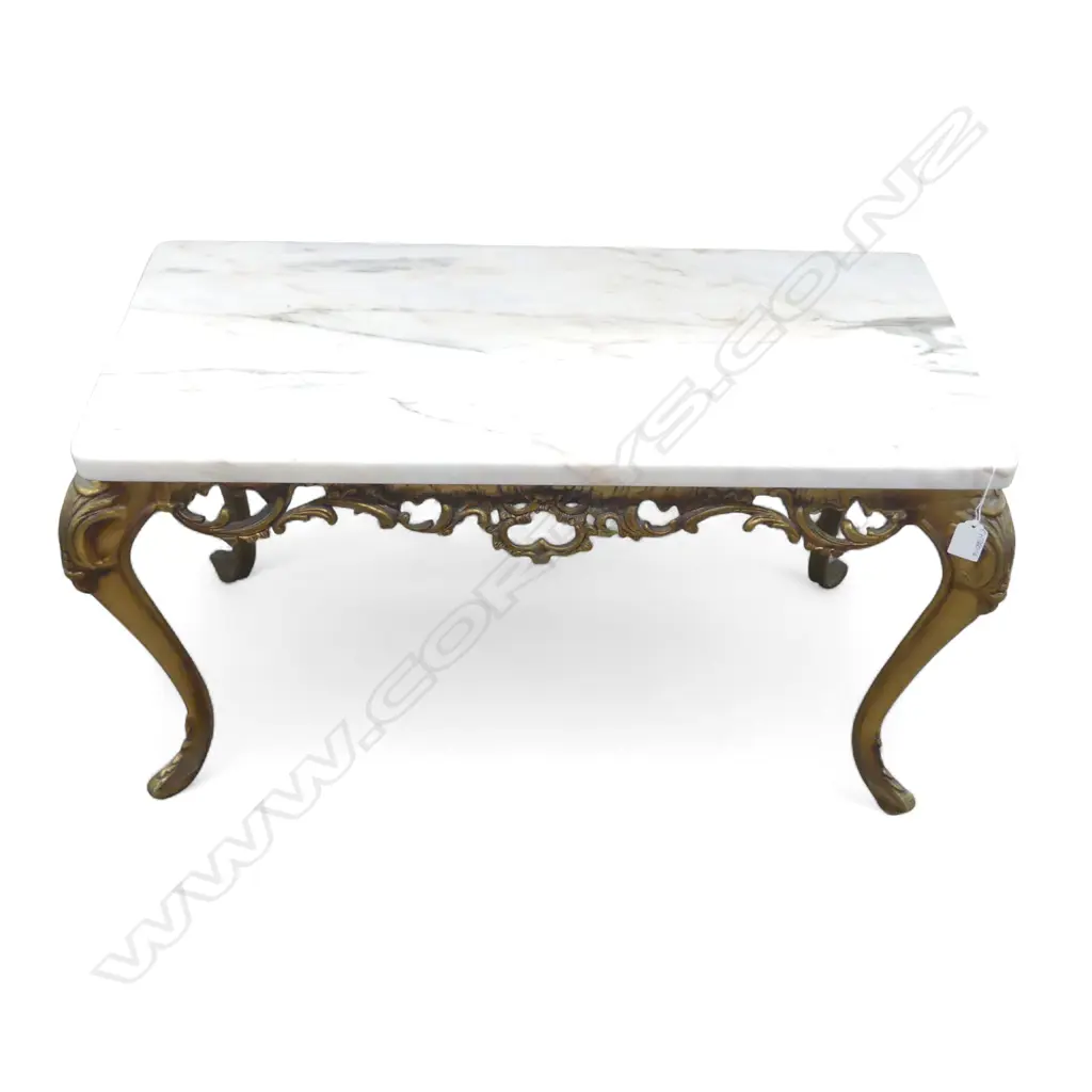 FRENCH STYLE MARBLE TOP TABLE 780x360x455mm Image 1++