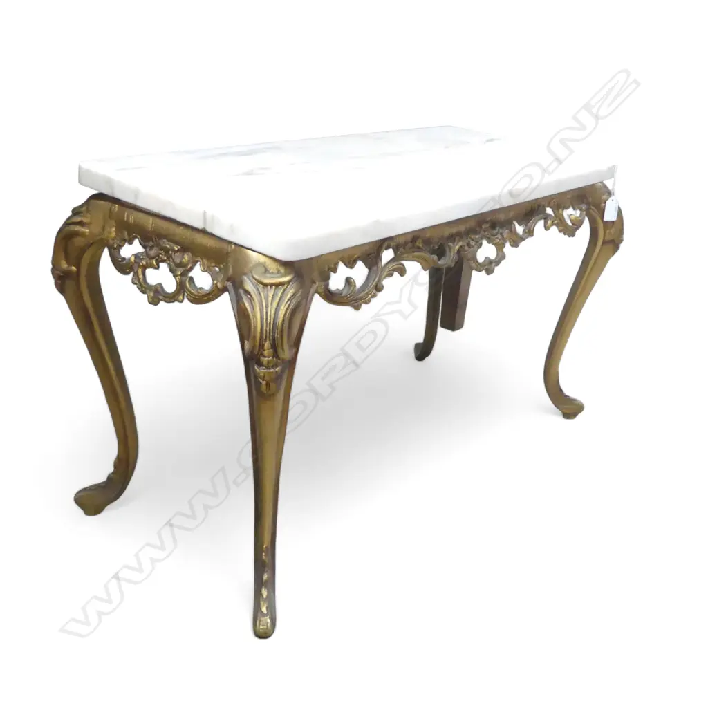 FRENCH STYLE MARBLE TOP TABLE 780x360x455mm Image 1++