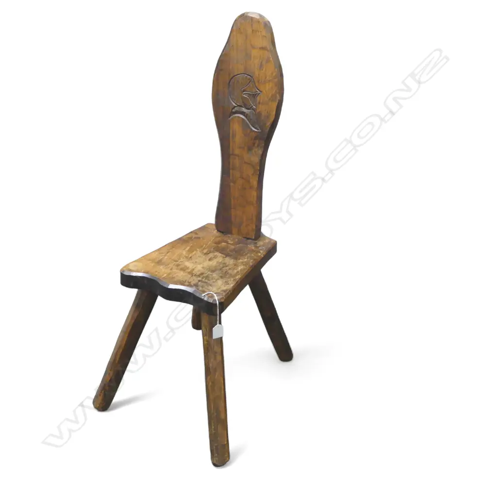 WOODEN STOOL, ADZED FINISH H.410mm Image 1++