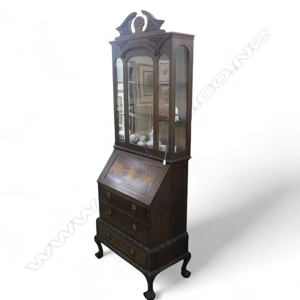 Early 20thC American bookcase bureau 720x400x2120mm Image 1++