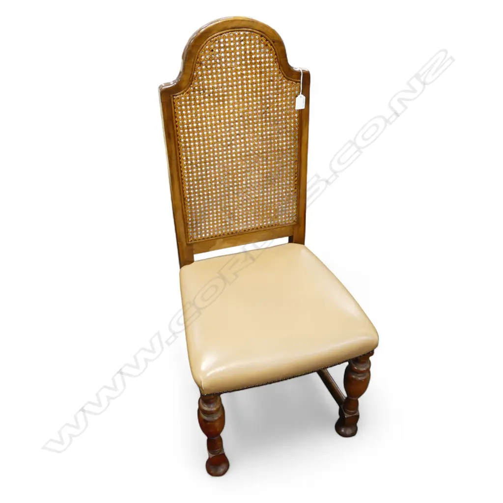 Cane back chair with leather seat H.1070mm Image 1++