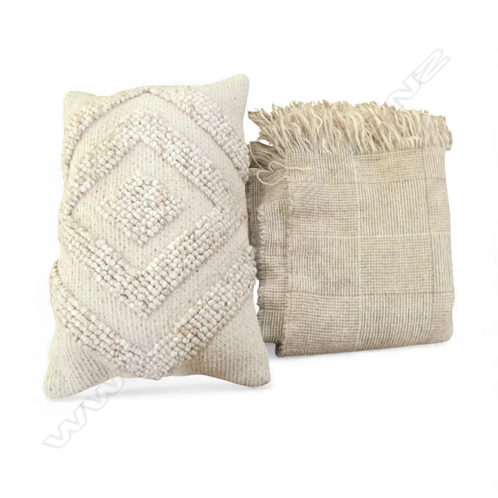 CUSHION W.580mm, STANSBOROUGH WOOL BLANKET Image 1++