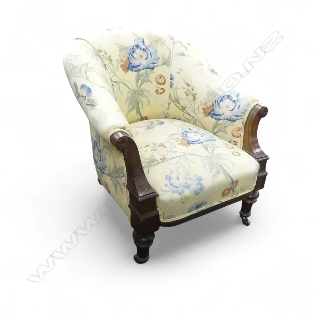 FLORAL UPHOLSTERED ARMCHAIR H.720mm Image 1++